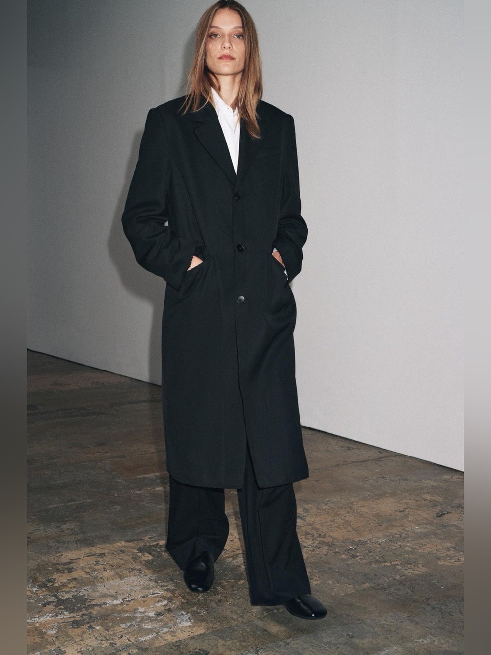 ZARA ZW COLLECTION OVERSIZED BLACK COAT Size M ( brand new )